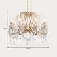 6/8 Lights Curving Chandelier Lighting Rural Style Brass Crystal Hanging Ceiling Light for Living Room Clearhalo 'Ceiling Lights' 'Chandeliers' Lighting' options 329018