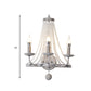Crystal Bead Nickle Wall Lamp Candlestick 2/3 Bulbs Traditional Wall Lighting Fixture Clearhalo 'Wall Lamps & Sconces' 'Wall Lights' Lighting' 329077