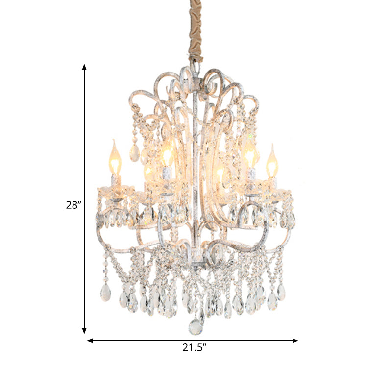 Curvy Bedroom Hanging Chandelier Simple Crystal 5/6 Lights Silver Suspension Lighting Fixture Clearhalo 'Ceiling Lights' 'Chandeliers' Lighting' options 329085