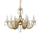 Crystal Gold Chandelier Lighting Scrolled Arm 5/6 Lights Lodge Pendant Light Fixture for Bedroom Clearhalo 'Ceiling Lights' 'Chandeliers' Lighting' options 329142