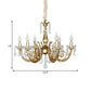 Crystal Gold Chandelier Lighting Scrolled Arm 5/6 Lights Lodge Pendant Light Fixture for Bedroom Clearhalo 'Ceiling Lights' 'Chandeliers' Lighting' options 329143