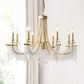 Traditional Candelabra Chandelier Lamp 6/8 Lights Crystal Drop Pendant in Gold for Bedroom Clearhalo 'Ceiling Lights' 'Chandeliers' Lighting' options 329171