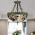 White/Blue 3 Lights Pendant Chandelier Tiffany Hand Cut Glass Bowl Shade Drop Lamp for Bedroom, 12"/16" W White Clearhalo 'Ceiling Lights' 'Chandeliers' 'Industrial' 'Middle Century Chandeliers' 'Tiffany Chandeliers' 'Tiffany close to ceiling' 'Tiffany' Lighting' 329517