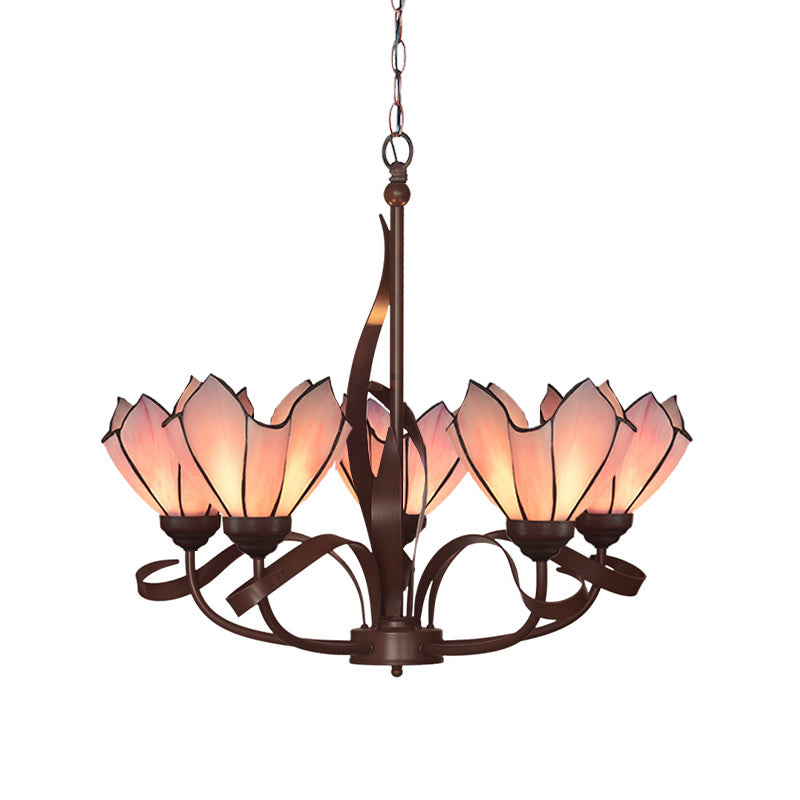 Bronze 3/5 Lights Chandelier Lighting Fixture Baroque Pink/Purple Floral Pendant ,shopify Lamp for Kitchen Clearhalo 'Ceiling Lights' 'Chandeliers' 'Lighting' 330301_2aad82a3-45af-4b59-a78a-e57fa649a00f