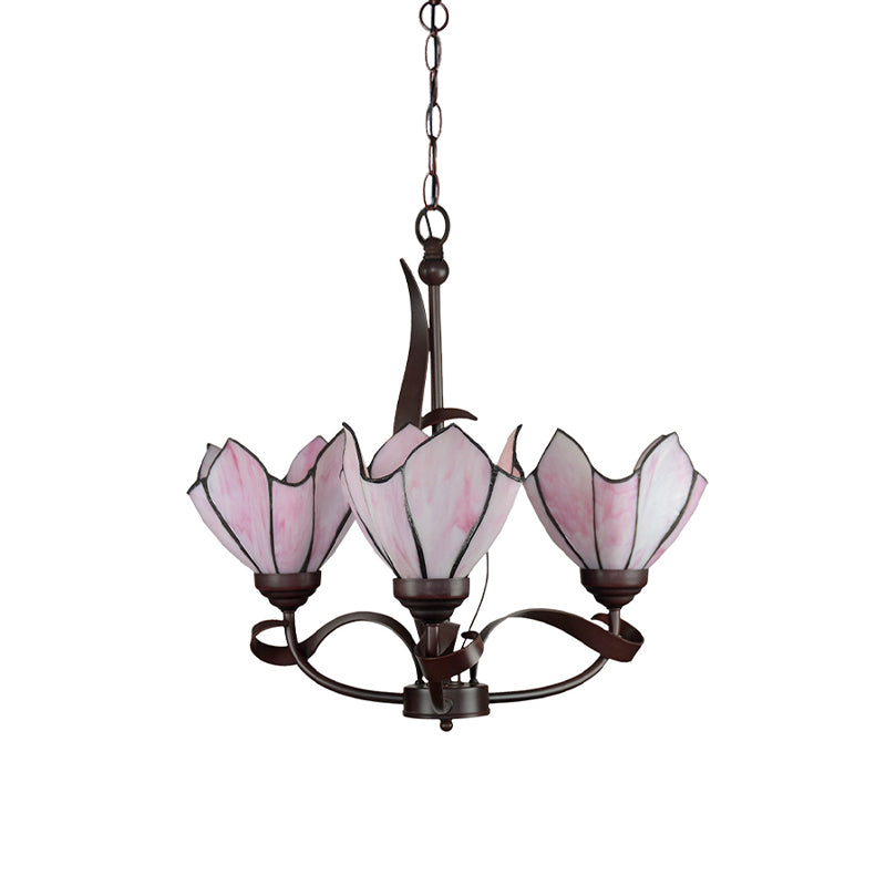 Bronze 3/5 Lights Chandelier Lighting Fixture Baroque Pink/Purple Floral Pendant ,shopify Lamp for Kitchen Clearhalo 'Ceiling Lights' 'Chandeliers' 'Lighting' 330304_92737879-2110-4e29-9d8f-2eb9b7388c77