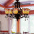 6 Lights Bedroom Ceiling Chandelier Victorian Red/Pink/Blue Drop Pendant with Floral Stained Glass Shade Red Clearhalo 'Ceiling Lights' 'Chandeliers' 'Industrial' 'Middle Century Chandeliers' 'Tiffany Chandeliers' 'Tiffany close to ceiling' 'Tiffany' Lighting' 330432