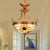 16"/18" W Flower/Leaf Chandelier Light Fixture 3 Lights Stained Glass Victorian Hanging Lamp Kit in White for Corridor White 16" Clearhalo 'Ceiling Lights' 'Chandeliers' 'Industrial' 'Middle Century Chandeliers' 'Tiffany Chandeliers' 'Tiffany close to ceiling' 'Tiffany' Lighting' 330461