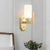 1 Bulb Living Room Wall Lamp Modern Gold Sconce Light Fixture with Tubular Milk Glass Shade Gold Clearhalo 'Cast Iron' 'Glass' 'Industrial' 'Modern wall lights' 'Modern' 'Tiffany' 'Traditional wall lights' 'Wall Lamps & Sconces' 'Wall Lights' Lighting' 330832