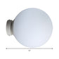 Spherical Sconce Light Minimalism White Glass 1 Bulb Wall Mounted Lighting for Balcony, 10"/11.5"/13" Wide Clearhalo 'Cast Iron' 'Glass' 'Industrial' 'Modern wall lights' 'Modern' 'Tiffany' 'Traditional wall lights' 'Wall Lamps & Sconces' 'Wall Lights' Lighting' 331271