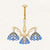 Blue Beaded Chandelier Mediterranean 6/9/11 Lights Stained Art Glass Hanging Pendant Light for Bedroom 3 Blue Clearhalo 'Ceiling Lights' 'Chandeliers' 'Industrial' 'Middle Century Chandeliers' 'Tiffany Chandeliers' 'Tiffany close to ceiling' 'Tiffany' Lighting' 331326