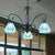 Black 5/6/8 Lights Chandelier Light Fixture Tiffany Style Blue Glass Cone Hanging Lamp Kit 3 Blue Clearhalo 'Ceiling Lights' 'Chandeliers' 'Industrial' 'Middle Century Chandeliers' 'Tiffany Chandeliers' 'Tiffany close to ceiling' 'Tiffany' Lighting' 331374