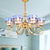 Bowl Chandelier Lighting Baroque Stained Art Glass 8 Lights Gold Down Lighting Pendant Gold Clearhalo 'Ceiling Lights' 'Chandeliers' 'Industrial' 'Middle Century Chandeliers' 'Tiffany Chandeliers' 'Tiffany close to ceiling' 'Tiffany' Lighting' 331556