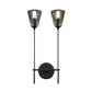Conical Bathroom Wall Lamp Retro Clear Glass 1/2 Lights Black/Brass LED Wall Mount Lighting Clearhalo 'Wall Lamps & Sconces' 'Wall Lights' Lighting' 331668