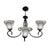 Black Cone Chandelier Lamp Baroque 5/6/8 Lights White/Blue Glass Drop Pendant for Living Room 3 White Clearhalo 'Ceiling Lights' 'Chandeliers' 'Industrial' 'Middle Century Chandeliers' 'Tiffany Chandeliers' 'Tiffany close to ceiling' 'Tiffany' Lighting' 331741