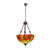 2 Lights Kitchen Ceiling Chandelier Mediterranean Red/Yellow/Orange with Flower Stained Glass Shade Red Clearhalo 'Ceiling Lights' 'Chandeliers' 'Industrial' 'Middle Century Chandeliers' 'Tiffany Chandeliers' 'Tiffany close to ceiling' 'Tiffany' Lighting' 331832