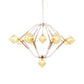 10 Lights Bedroom Chandelier Lighting Modern Rose Gold LED Hanging Ceiling Lamp with Diamond Amber Glass Shade Clearhalo 'Ceiling Lights' 'Chandeliers' 'Close To Ceiling Lights' 'Glass shade' 'Glass' 'Modern Chandeliers' 'Modern' Lighting' 331837