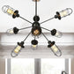 Caged Chandelier Lamp Farmhouse Style Iron 9/12/15 Lights Black Finish Hanging Ceiling Fixture with Sputnik Design Clearhalo 'Cast Iron' 'Ceiling Lights' 'Chandeliers' 'Industrial Chandeliers' 'Industrial' 'Metal' 'Middle Century Chandeliers' 'Rustic Chandeliers' 'Tiffany' Lighting' 331931