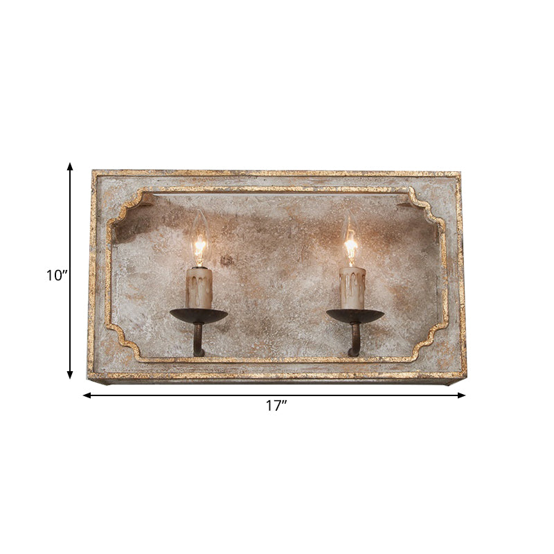 1/2 Lights Candelabra Sconce Light Classic Style White/Bronze/Distressed White Wood Wall Lamp for Living Room Clearhalo 'Wall Lamps & Sconces' 'Wall Lights' Lighting' 332280