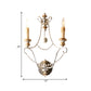 White 2 Lights Sconce Traditional-Style Wood Candelabra Wall Lighting Idea, 7"/13"/14" Wide Clearhalo 'Wall Lamps & Sconces' 'Wall Lights' Lighting' 332338