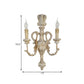 White 2 Lights Sconce Traditional-Style Wood Candelabra Wall Lighting Idea, 7"/13"/14" Wide Clearhalo 'Wall Lamps & Sconces' 'Wall Lights' Lighting' 332340