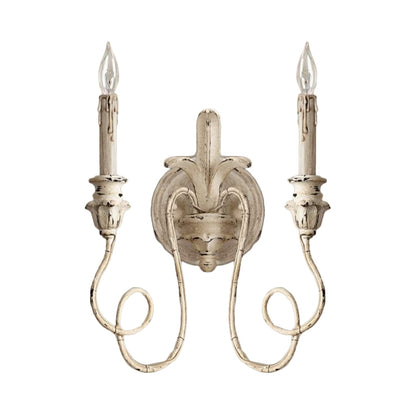 Curvy Bedroom Wall Mounted Lamp Rustic Stylish Wood 2 Lights White/Brown/Distressed White Sconce Light Fixture White Clearhalo 'Wall Lamps & Sconces' 'Wall Lights' Lighting' 332375