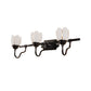 Floral Shade Sconce Light Fixture Modernist Style Opal Glass 2/3 Heads Coffee Shop Wall Vanity Light in Black Clearhalo 'Vanity Lights' 'Wall Lights' Lighting' 332386