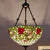 Bowl Ceiling Chandelier Mediterranean Stained Glass 2 Lights Red/Yellow/Green Hanging Pendant Light Green Clearhalo 'Ceiling Lights' 'Chandeliers' 'Industrial' 'Middle Century Chandeliers' 'Tiffany Chandeliers' 'Tiffany close to ceiling' 'Tiffany' Lighting' 332467