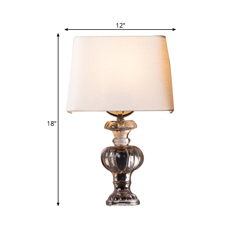 1 Light Wall Lighting Idea Minimalism Trapezoid Fabric Sconce Light in White for Bedroom Clearhalo 'Wall Lamps & Sconces' 'Wall Lights' Lighting' 332564
