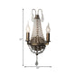 Rural Beaded Wall Mounted Lighting 2/3 Lights Metallic Sconce Light Fixture in Rust for Bedroom, 8"/10"/12" W Clearhalo 'Wall Lamps & Sconces' 'Wall Lights' Lighting' 332575