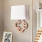 Tapered Fabric Wall Mounted Lighting Countryside 1 Light Living Room Sconce in White Clearhalo 'Wall Lamps & Sconces' 'Wall Lights' Lighting' 332597