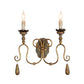 Candle Bedroom Vanity Sconce Light Countryside Metal 2 Lights White/Gold Wall Mounted Lamp Clearhalo 'Wall Lamps & Sconces' 'Wall Lights' Lighting' 332631
