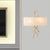 Black/White 2 Lights Wall Mounted Lighting Traditional-Style Fabric Rectangle Sconce Light White Clearhalo 'Wall Lamps & Sconces' 'Wall Lights' Lighting' 332675