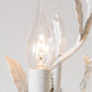 Metal Leaf Chandelier Lamp Modernism 5 Bulbs Grey/Distressed White Suspended Lighting Fixture with Crystal Drop Clearhalo 'Ceiling Lights' 'Chandeliers' 'Modern Chandeliers' 'Modern' Lighting' 332792