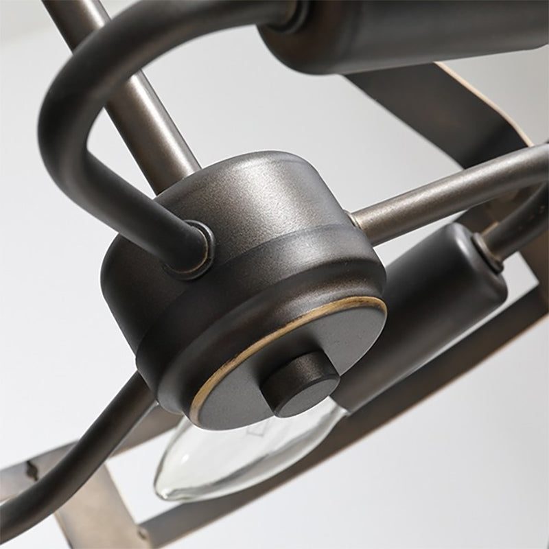 3 Heads Foyer Hanging Chandelier Light Vintage Style Black Pendant Lamp with Bowl Cage Metallic Shade Clearhalo 'Ceiling Lights' 'Chandeliers' Lighting' options 332857