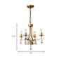 Brass Starburst Hanging Chandelier Modernism 4 Bulbs Metal Ceiling Pendant Light with Clear Crystal Drop Clearhalo 'Ceiling Lights' 'Chandeliers' 'Modern Chandeliers' 'Modern' Lighting' 332980
