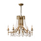 Crystal Beaded Chandelier Lamp Modernist 6 Heads Hanging Light Fixture in Brass with Metal Arm Clearhalo 'Ceiling Lights' 'Chandeliers' 'Modern Chandeliers' 'Modern' Lighting' 332985