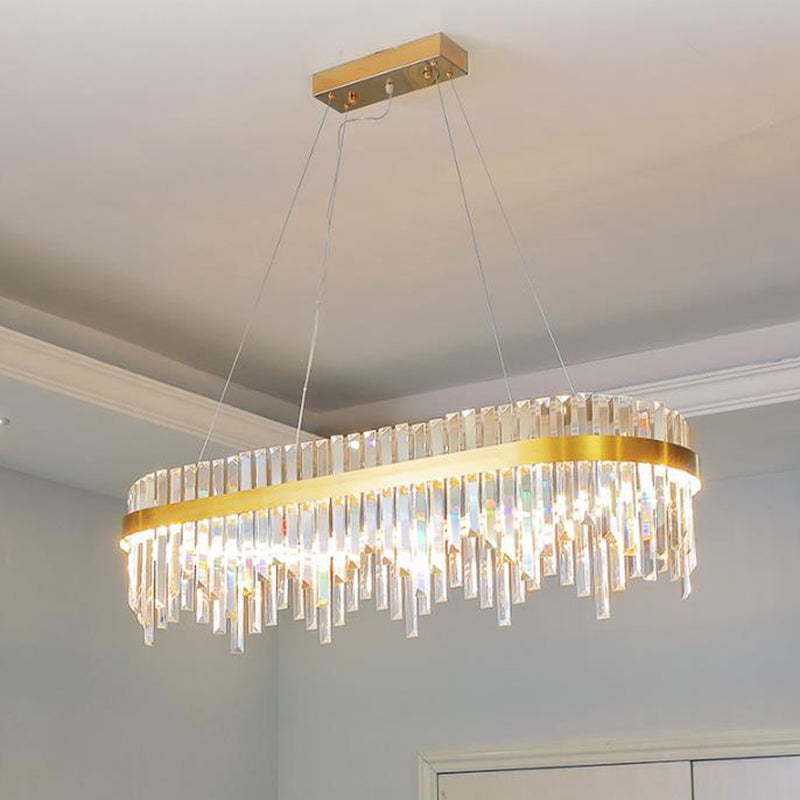 1-Tier Chandelier Lamp Modernist Crystal LED Gold Ceiling Pendant Light for Dining Room Clearhalo 'Ceiling Lights' 'Chandeliers' 'Modern Chandeliers' 'Modern' Lighting' 333144
