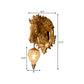 Horse Shape Resin Wall Lighting Traditional 9.5"/12" W 1 Head Golden Wall Sconce Lamp with Clear Crystal Teardrop Shade Clearhalo 'Wall Lamps & Sconces' 'Wall Lights' Lighting' 333396