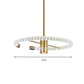 Circle Hanging Chandelier Contemporary Crystal LED Brass Ceiling Pendant Light, 16"/23.5" Wide Clearhalo 'Ceiling Lights' 'Chandeliers' 'Modern Chandeliers' 'Modern' Lighting' 333407
