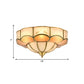 Bloom Indoor Flush Mount Lamp Vintage Curved Frosted Glass Panel 3/4/6 Lights Brass Flush Light Fixture Clearhalo 'Ceiling Lights' 'Close To Ceiling Lights' 'Close to ceiling' 'Flush mount' Lighting' 333458
