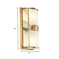 Vintage Half Cylinder Wall Lamp 8"/10" W 4/2-Light Printed Glass Sconce Light with Gold Backplate Clearhalo 'Wall Lamps & Sconces' 'Wall Lights' Lighting' 333652