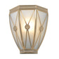 Gold Tapered/Cylinder Wall Mounted Lamp 7.5"/10" H Vintage Frosted Glass 1 Bulb Flush Sconce Light Clearhalo 'Wall Lamps & Sconces' 'Wall Lights' Lighting' 333675