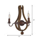 8"/11.5"/15" Wide Candle Metal Sconce Light Country 1/2/3 Lights Dining Room Wall Lighting Fixture in Rust Clearhalo 'Wall Lamps & Sconces' 'Wall Lights' Lighting' 335775