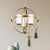 Globe Living Room Pendant Chandelier Traditional Ivory Glass 3/5/9 Lights Brass Hanging Fixture with Cylinder Shade 3 Brass Clearhalo 'Ceiling Lights' 'Chandeliers' 'Glass shade' 'Glass' Lighting' 335923