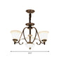 Dark Coffee Bell Shade Chandelier Lamp Traditional White Glass 3/6/8 Light Living Room Hanging Light Clearhalo 'Ceiling Lights' 'Chandeliers' 'Glass shade' 'Glass' Lighting' 335967