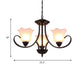 3/6/8 Bulbs Bell Chandelier Light Traditional Black Frosted Glass Hanging Ceiling Fixture for Living Room Clearhalo 'Ceiling Lights' 'Chandeliers' Lighting' options 335979