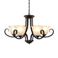 4/6/8 Bulbs Ceiling Lamp with Flared Shade Frosted Glass Traditional Bedroom Chandelier Pendant Light in Black Clearhalo 'Ceiling Lights' 'Chandeliers' Lighting' options 335987