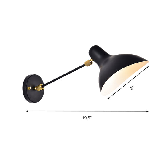 Modernist Style Duckbill Sconce Lighting Metallic 1 Light Living Room Wall Mounted Lamp in Black/Grey Clearhalo 'Cast Iron' 'Glass' 'Industrial' 'Modern wall lights' 'Modern' 'Tiffany' 'Traditional wall lights' 'Wall Lamps & Sconces' 'Wall Lights' Lighting' 336079