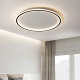 Nordic Style Disc LED Ceiling Lighting 16"/19.5"/23.5" Wide Aluminum Black Flush Lamp in Warm/White Light/Remote Control Stepless Dimming Black White Clearhalo 'Ceiling Lights' 'Close To Ceiling Lights' 'Close to ceiling' 'Flush mount' Lighting' 336784