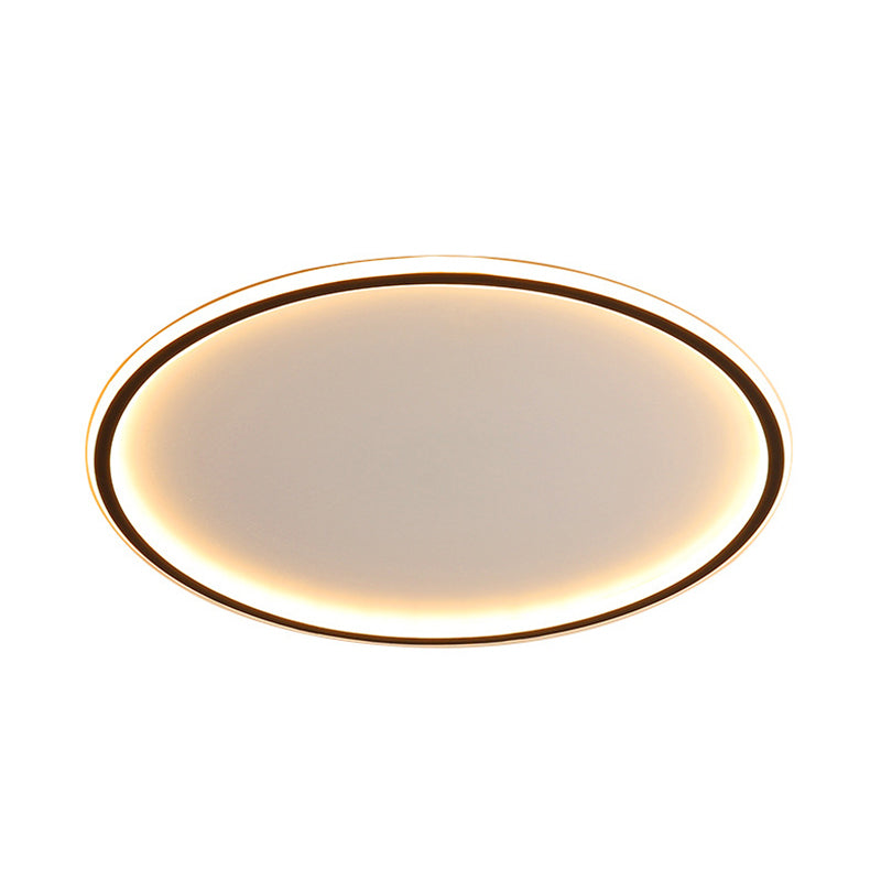 Nordic Style Disc LED Ceiling Lighting 16"/19.5"/23.5" Wide Aluminum Black Flush Lamp in Warm/White Light/Remote Control Stepless Dimming Clearhalo 'Ceiling Lights' 'Close To Ceiling Lights' 'Close to ceiling' 'Flush mount' Lighting' 336785